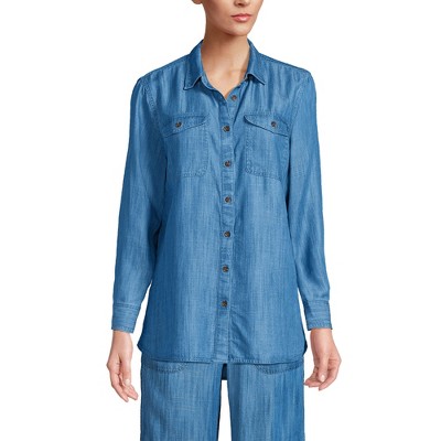 Lands' End Women's Indigo TENCEL™ Fiber Shirt