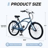 CAVINAS 26 Inch Cruiser Bike with Shimano 7-speed Shifter and Derailleur Design,Steel Bicycle with Front and Rear V Brakes,Blue - 3 of 4