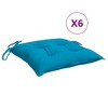 vidaXL Chair Cushions 6 pcs Light Blue 15.7"x15.7"x2.8" Oxford Fabric - 2 of 4