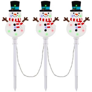 Gemmy Orchestra of Lights 3 LED Multicolor Snowman Christmas Pathway Markers - 1 of 3