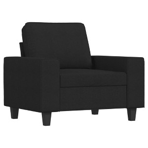 vidaXL Comfortable Black Sofa Chair in Fabric and Metal - Modern 1-Seater Design for Living Room/Office/Lounge Area - 1 of 4