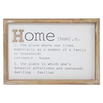 Northlight 12.5" Wooden Framed Definition of "Home" Plaque Wall Decor