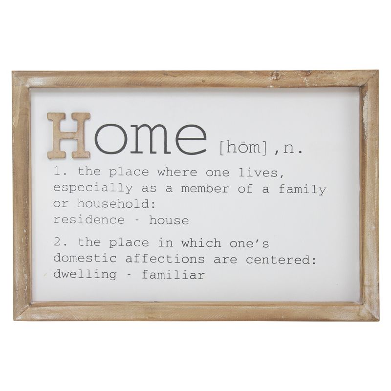 Northlight 12.5" Wooden Framed Definition of "Home" Plaque Wall Decor, 1 of 7