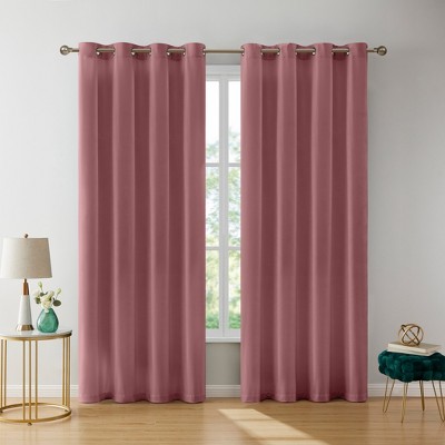 HLC.ME Sawyer Premium Luxurious Lush Velvet Soft Light Filtering Grommet Window Drapery Curtains - Set of 2