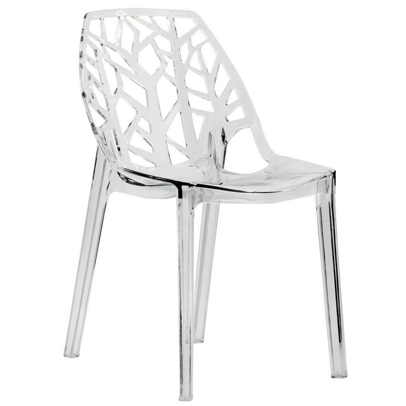 LeisureMod Cornelia Modern Plastic Dining Chair with Cut-Out Tree Design, 1 of 8