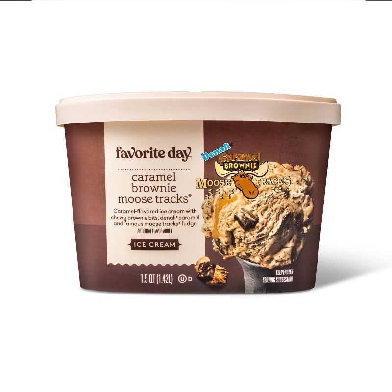 Caramel Brownie Moose Tracks Ice Cream - 1.5qt - Favorite Day&#8482;, 1 of 8