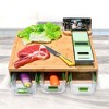 Cheer Collection Multifunctional Bamboo Cutting Board with 3 Leakproof Stackable Containers and 4 Graters - 3 of 4