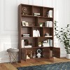 70.87-inch-high, 4-tier open bookcase with cabinet doors, suitable for living rooms and offices. - 2 of 4
