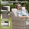 Buenhomino Patio Furniture Set with Thick Cushion, Outdoor High Back Swivel Rocker Patio Chairs, 6PCS Wicker Conversation Set for Deck - 4 of 4