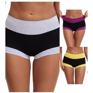 INSPIRE CHIC Women's High Waisted Loose Classic Full Coverage Briefs Breathable Cotton Ladies Panties 3 Packs - 1 of 4