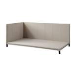 Full Daybed with Nailhead Trim and Rounded Legs Beige - Benzara