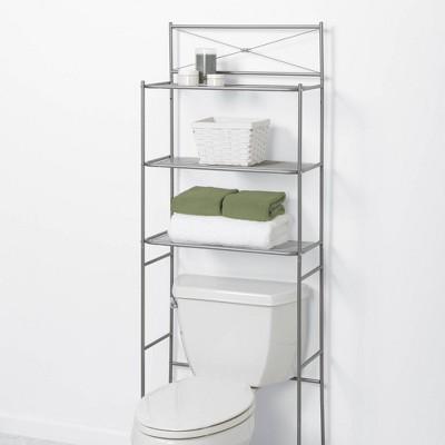 Satin Nickel 3-Shelf Over-the-Toilet Bathroom Spacesaver
