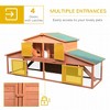 89"L Outdoor Rabbit Hutch, Guinea Pig Cage Indoor Outdoor Wooden Bunny Hutch with Double Runs, Weatherproof Roof, Removable Tray, Ramps - 4 of 4