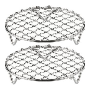 Unique Bargains Stainless Steel Round Cross Wire Barbecue Grill with Legs - 1 of 4