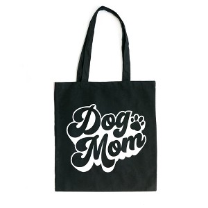 City Creek Prints Dog Mom Bold Canvas Tote Bag - 15x16 - Black - 1 of 2
