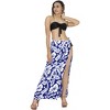 LA LEELA Women's Long Holiday Beachwear Bathing Suit Pareos Sarong Wraps Swimwear Cover up Wrap One Size Blue, Floral - 2 of 4