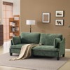 Karl Home |Transitional Loveseat Piped T-Cushions & Linen Blend - 3 of 4