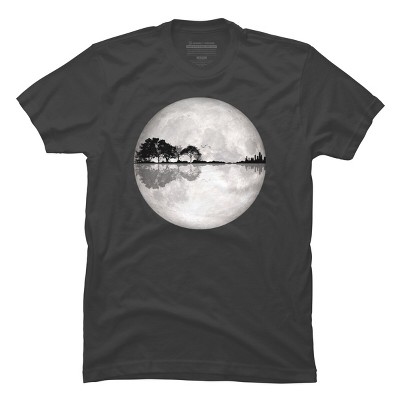 Men's Design By Humans Moonlight Nature Guitar II By Maryedenoa T-Shirt