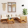 vidaXL Garden Lounge Set Cream Solid Acacia wood and fabric 8 Piece Set - 2 of 4