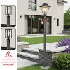 C Cattleya Matte Black Aluminum Outdoor Direct Burial Post Light Pole with Flag Arm - 4 of 4