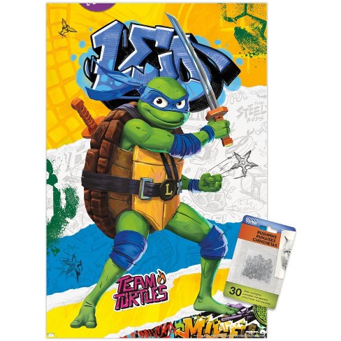 Trends International Teenage Mutant Ninja Turtles: Mutant Mayhem - Leonardo  Unframed Wall Poster Print Clear Push Pins Bundle 14.725 X 22.375 : Target