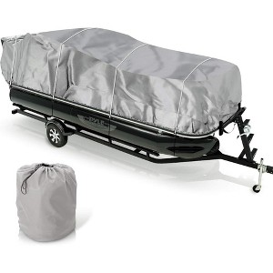 Pyle Armor Shield Trailer Guard Pontoon Boat Cover 25'-28' L Beam Width to 96'' - Tough Polyester - 1 of 4