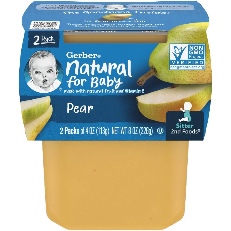 Gerber Sitter 2nd Foods Pear Baby Meals Tubs - 2ct/4oz Each, 1 of 8