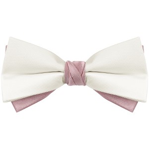 INSPIRE CHIC Men's Two Color Layered Adjustable Solid Color Bow Ties - 1 of 4