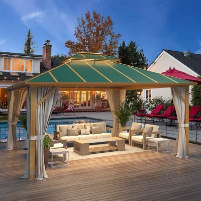 EROMMY 12 Ft. W x 10 Ft. D Aluminum Patio Gazebo