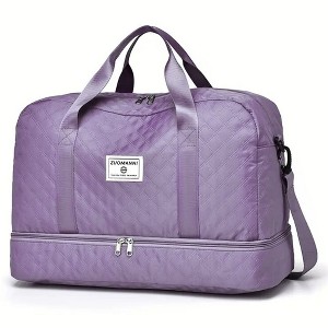 Luupatchy Three-dimensional Diamond Patterned Travel Bag, Dry Wet Separation , for Travel, Fitness Yoga, Weekend Tote Overnight Bag - 1 of 4