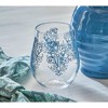TAG 18 oz. Cottage Blue and White Floral Acrylic Stemless Hand Wash Beverage Glassware Dinner Party Wedding Restaurant - 2 of 2