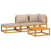vidaXL Garden Lounge Set Taupe - 3 of 4