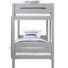 NicBex Twin over Twin Bunk Bed Wooden Bed Frame with Ladder and Full Length Guardrail, Space Saving, No Box Spring Required, Gray - 3 of 4