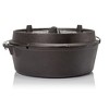 Petromax Cast Iron Dutch Oven for Cooking or Baking Outdoors Over Campfire or in the Home, Pre-Seasoned Cookware Heats Evenly, Flat Base, 17 Qt - 3 of 4