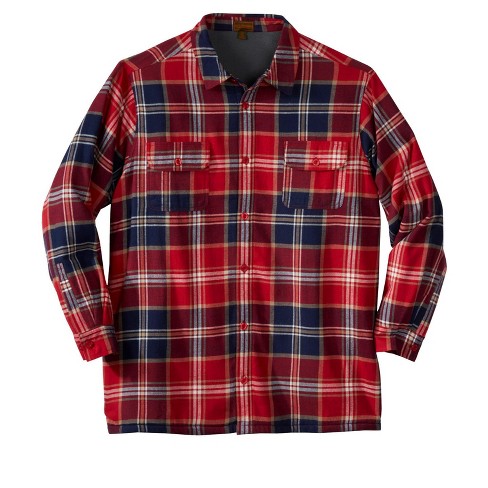 Boulder Creek By Kingsize Men's Big & Tall Fleece-lined Flannel Shirt ...