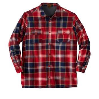 Boulder Creek by KingSize Men's Big & Tall Fleece-Lined Flannel Shirt Jacket by