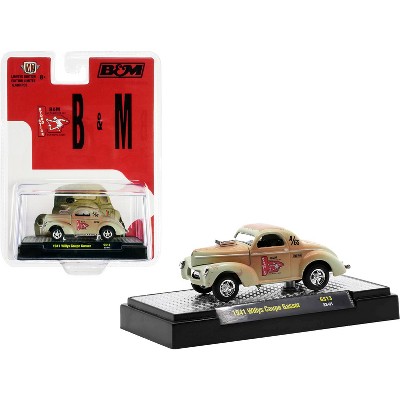 1941 Willys Coupe Gasser Green (Weathered) "B & M Automotive" Limited Edition to 6600 pcs 1/64 Diecast Model Car by M2 Machines