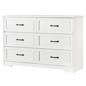 5-Drawer Wooden Dresser, 44" Tall Farmhouse Modern Storage Cabinet, Large Chest of Drawer Organizers, for Living Room, Bedroom, Entryway - 1 of 4