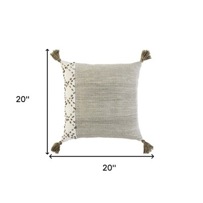 HomeRoots Herringbone Cotton Throw Pillow - Thumbnail 5