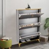 YIYIBYUS Shoe Storage Cabinet with Flip Doors Shoe Organizer Rack, Gray - 3 of 4