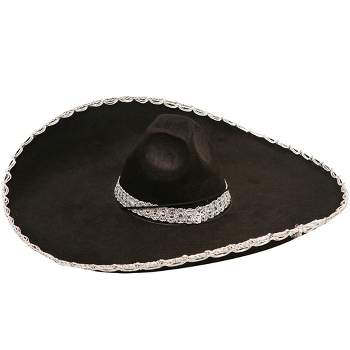 Dress Up America Mariachi Sombrero - Black and Silver Mariachi Hat