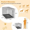 LAOTIES Heavy Duty Folding Metal Dog Crate With Divider Panel,Double Door Indoor Pet Kennel,Leak Proof Plastic Tray - 3 of 4