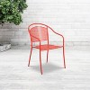 Emma and Oliver Commercial Grade Colorful Metal Patio Arm Chair with Round Back - 2 of 4