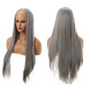 Unique Bargains Women Long Straight Hair Lace Front Wigs with Wig Cap 24" 21" - 23" 1PC - 3 of 4