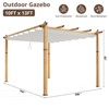 10x10 Ft Outdoor Pergola, Heavy-Duty Aluminum Pergola with with Retractable Canopy, Sun Shade Shelter for Patio Backyard, Grey Frame + Khaki Canopy - 3 of 4