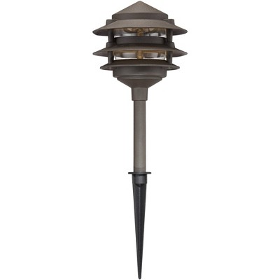 Bronze LED Three-Tier Pagoda Pathway Light