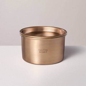 4 Wick Metal Salted Honey Jar Candle 20oz - Hearth & Hand™ with Magnolia - 1 of 3