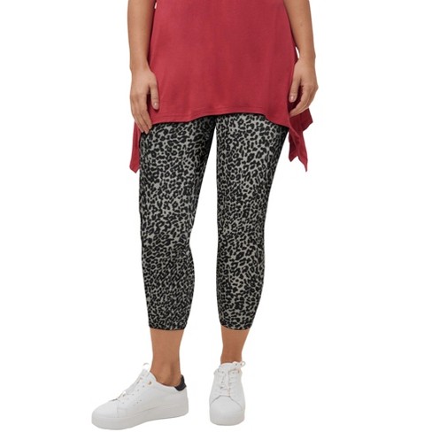 Ellos Women's Plus Size Knit Capri Leggings - 34/36, Gray : Target