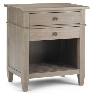 Sapphtopaz Modern Rustic Nightstand with Storage Shelf & 2 Drawers End Table with Bronze Knobs Wood Bedside Table for Bedroom, Living Room - 1 of 4