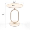 Syemin End Tables Lantern-shaped Metal End Table Small Round Side Table Small Accent Pedestal Table Corners Small Spaces, White, 18.9"*18.9"*21.2" - 3 of 4